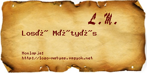 Losó Mátyás névjegykártya
